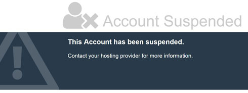 Suspended Account Message